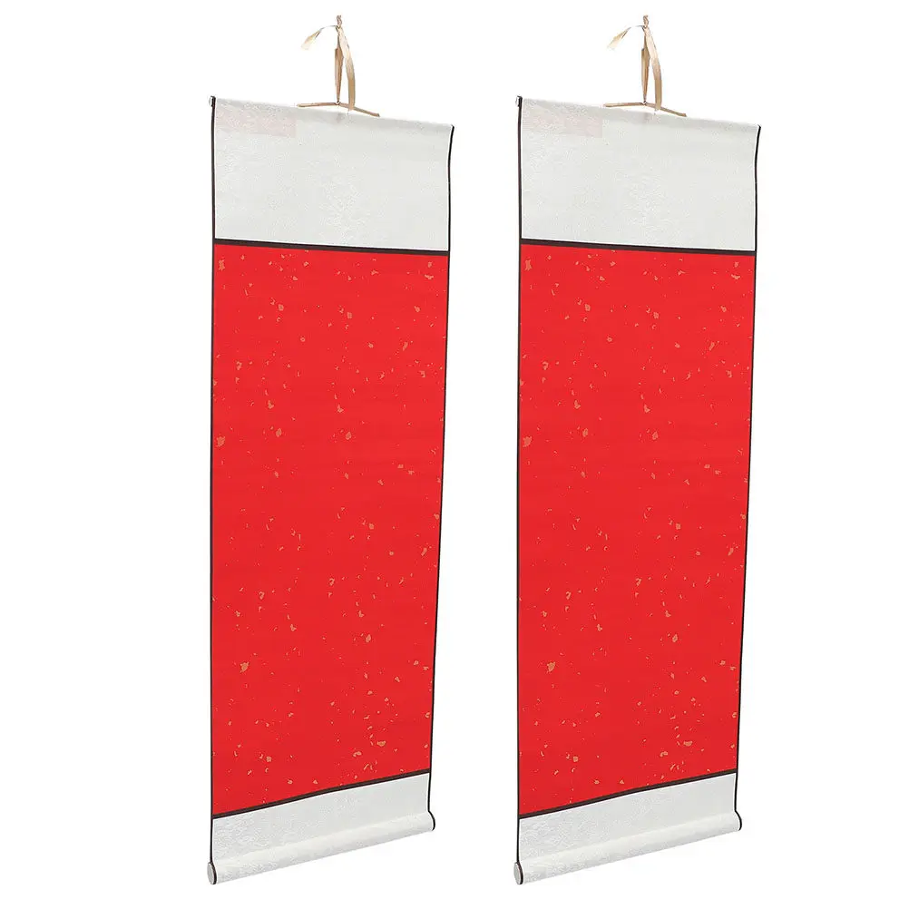 2Pcs 중국 서예 스크롤 프리미엄 빈 종이 빈티지 스타일 잉크 페인팅 드로잉 쓰기 연습 벽에 적합