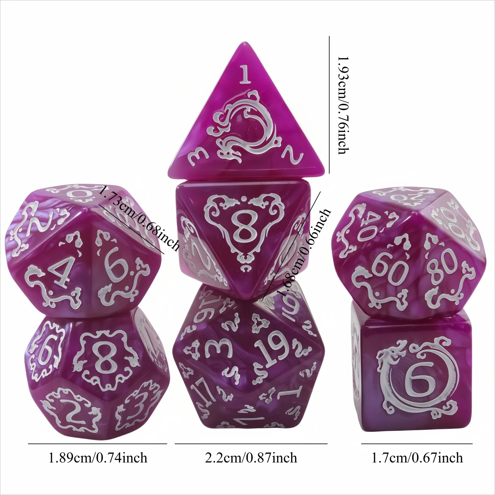 DND 주사위 세트 7개 보드 게임 주사위 게임 용품 레저 엔터테인먼트 테이블탑 게임