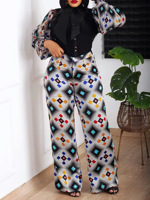 Chioma Long Lantern Sleeve Print Outfit