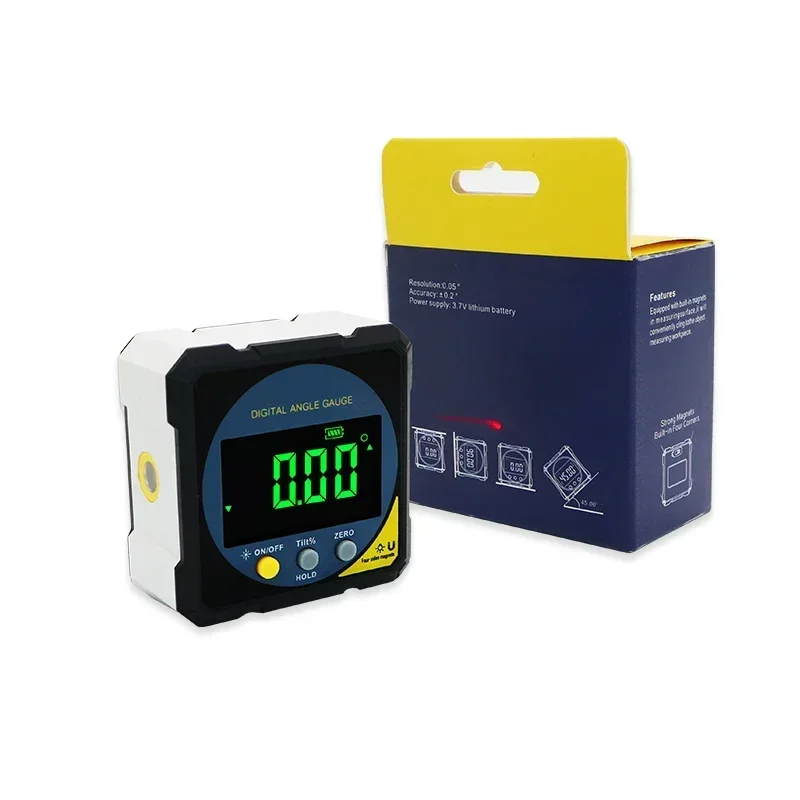 SHAHE Four Side Magnets Electronic Protractor With Two- Sided Laser Digital Angle Finder Level With Rechargeable Battery 6
