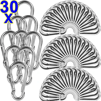 10/20/30Pcs Mini Carabiner Keychain Alluminum Alloy D-ring Buckle Spring Snap Clip Hook Keychain Carabiner for Keys Camping Tool