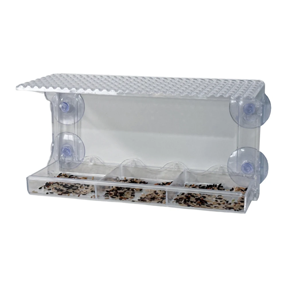 Window Bird Feeder with Strong Suction Cups Window Mounted Feeder Detachable Hanging Birdhouse for Outside Garden Yard