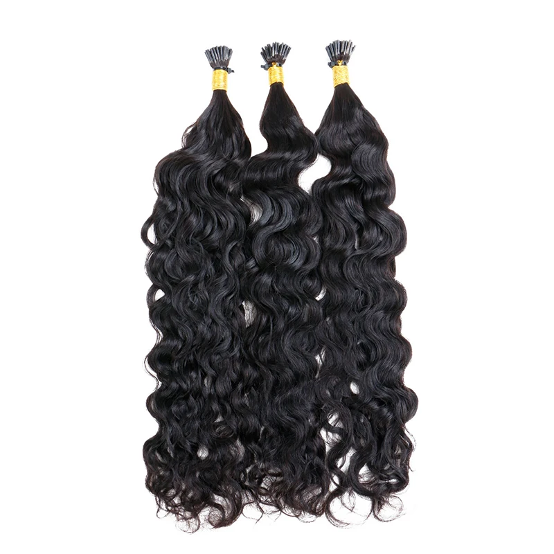 Deep Curly Fusion Human Hair Extensions 12-26inch Brazilian Remy Body Wave Pre Bonded Keratin Nail I Tip Hair For Black Women