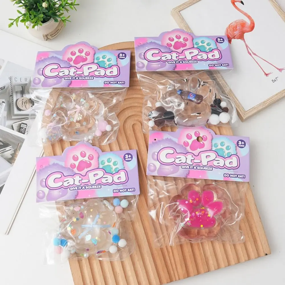 New Transparent Patch Cat Paw Decompression Toys Kawaii Cartoon Antistress Stress Relief Slow Rising Toys For Adult Kids Toys 4