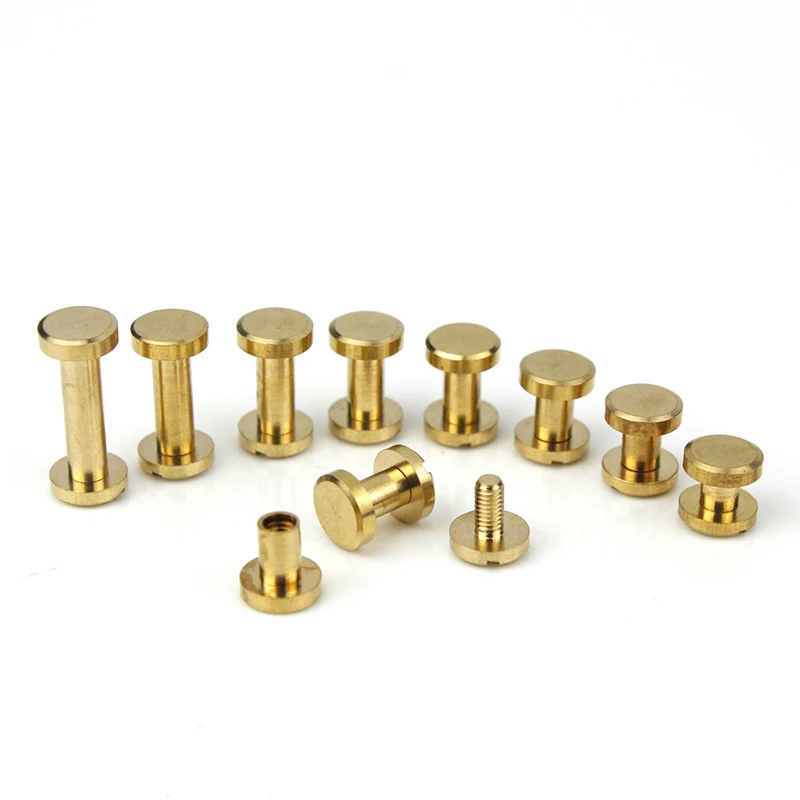 solid brass encadernacao chicago parafusos prego stud 01