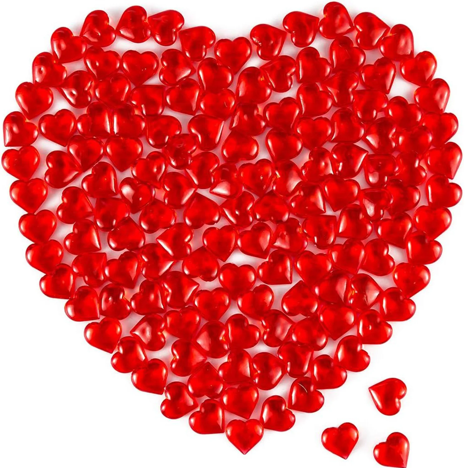 100 Stück rote Acryl-Herzen-Kugeln zum Valentinstag, Valentinstag-Kristalle, Liebesherzen für Tischdekoration, schöner Vasen-Glasfüller – Detail 22