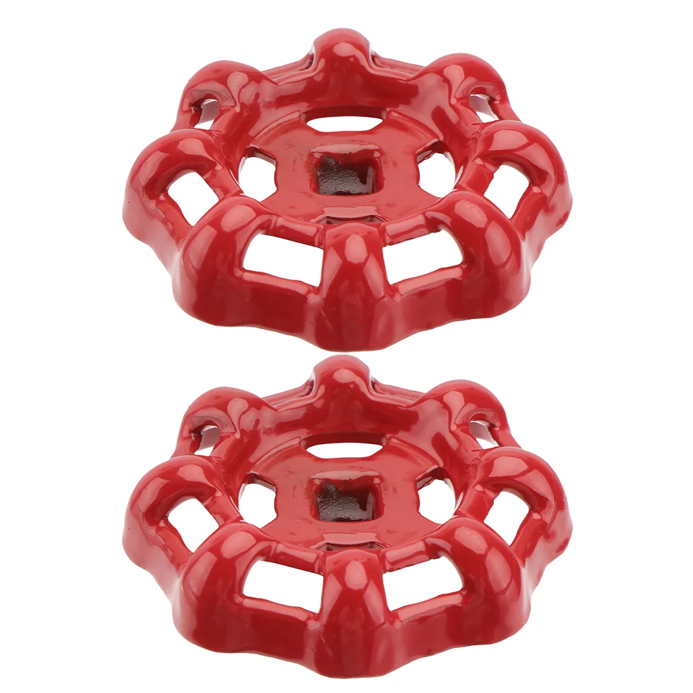 2 Pcs Hose Gate Valve Handle Shutoff Wheel outside Faucet Replacement Red Decorative