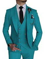 Men's Slim Fit 3 Piece Suit One Button Peak Lapel Dinner Wedding Tuxedo with Jacket Waistcoat And Pants for Business Party Prom