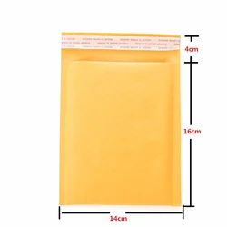 5pcs Lot 14cm*16cm Yellow Kraft Paper Bubble Padded Mailers Envelopes File Shipping Package Mailing Business Office Supplies Bag