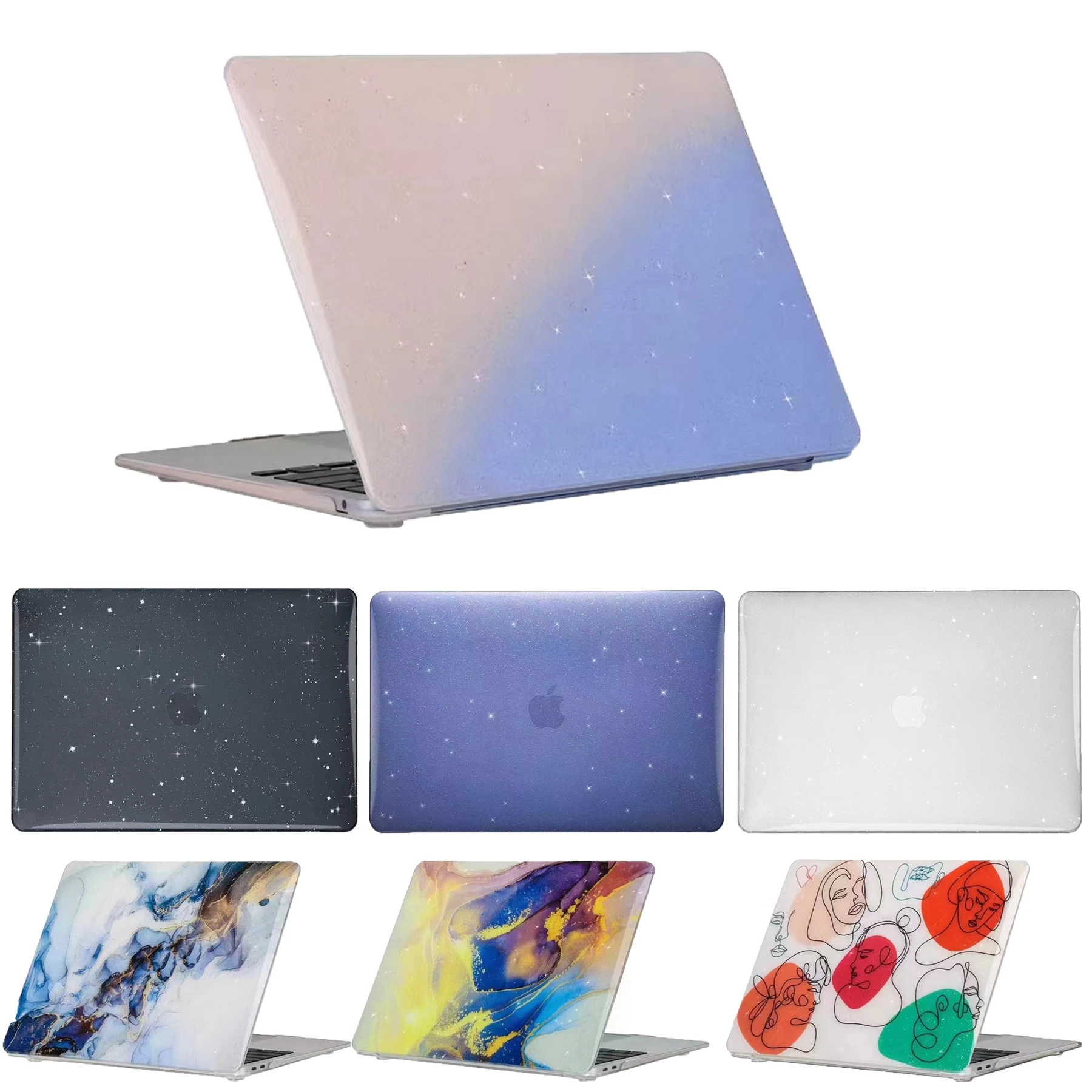 Custodie Glitter Bling Per Macbook Air 13 Case M2 2022 A2681 Funda Per Macbook Pro 13 2020 A2337 A2289 A2338 A1708 A1466 Touch Bar