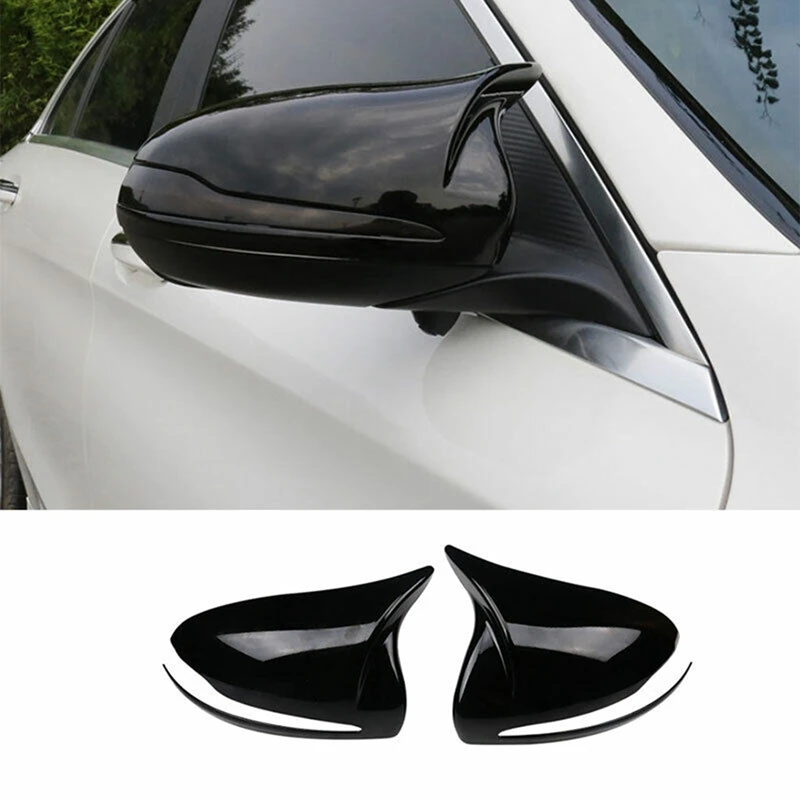 

For Mercedes Benz W205 W213 W222 Gloss Black Horned Style Side Rear View Mirror Cover Trim A0998110122 A0998110222 Replacement