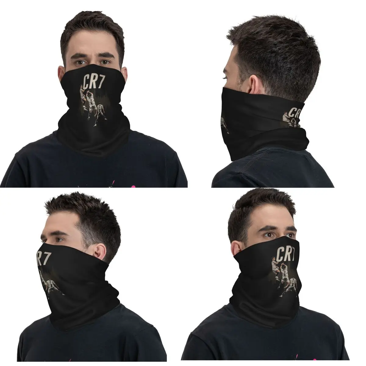Bandana Neck Gaiter CR7 Cristiano-Ronaldo Printed Wrap Mask Scarf Warm Unisex Adult Washable