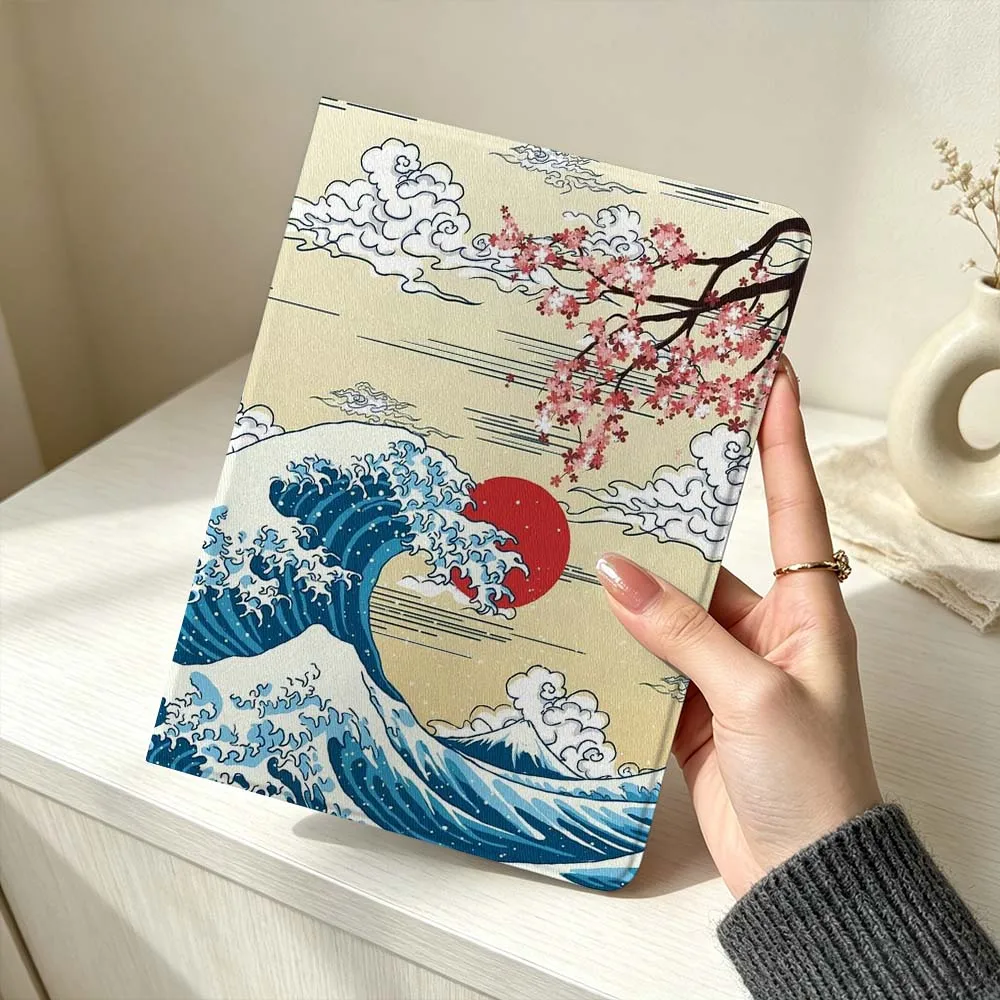Cherry Blossom Wave Soft Pen Tray Tablet Case