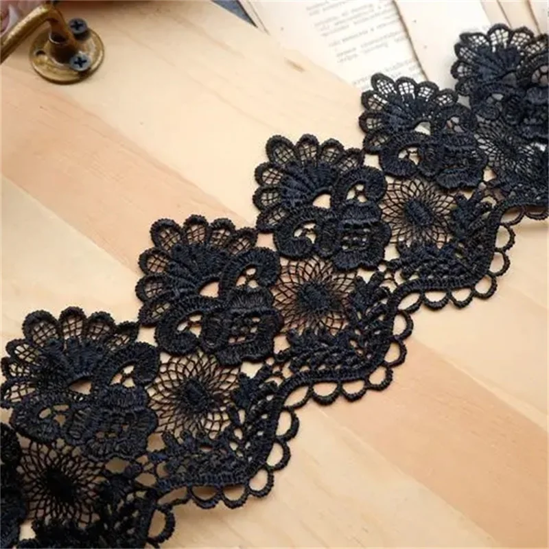 Lace Ribbon Lace Sewing Supplies Lace Sewing Accessories Cotton Ribbon 8CM Wide Cotton Embroidered Fringe Ribbon 3d Flowers Lace Trim Curtains Dress DIY Home Sewing Supplies