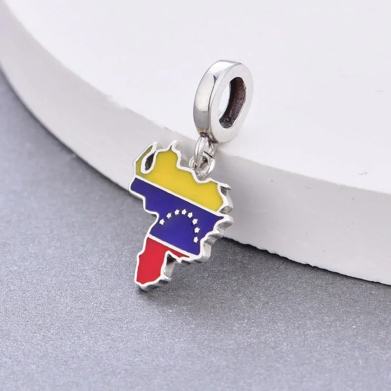 Huoonew Fit Original Pan Charm Bracelet Authentic 925 Sterling Silver Engrave Dominican Map Bead For Making DIY Berloque DIY 5