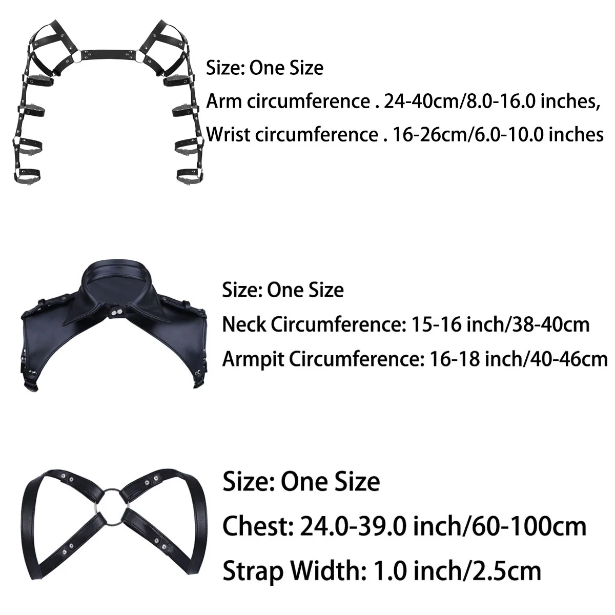 Sexy Harness Men Lingerie Gothic Punk Harness Belt Faux Leather Arm Caged Body Chest Muscle Belt with Metal O Rings