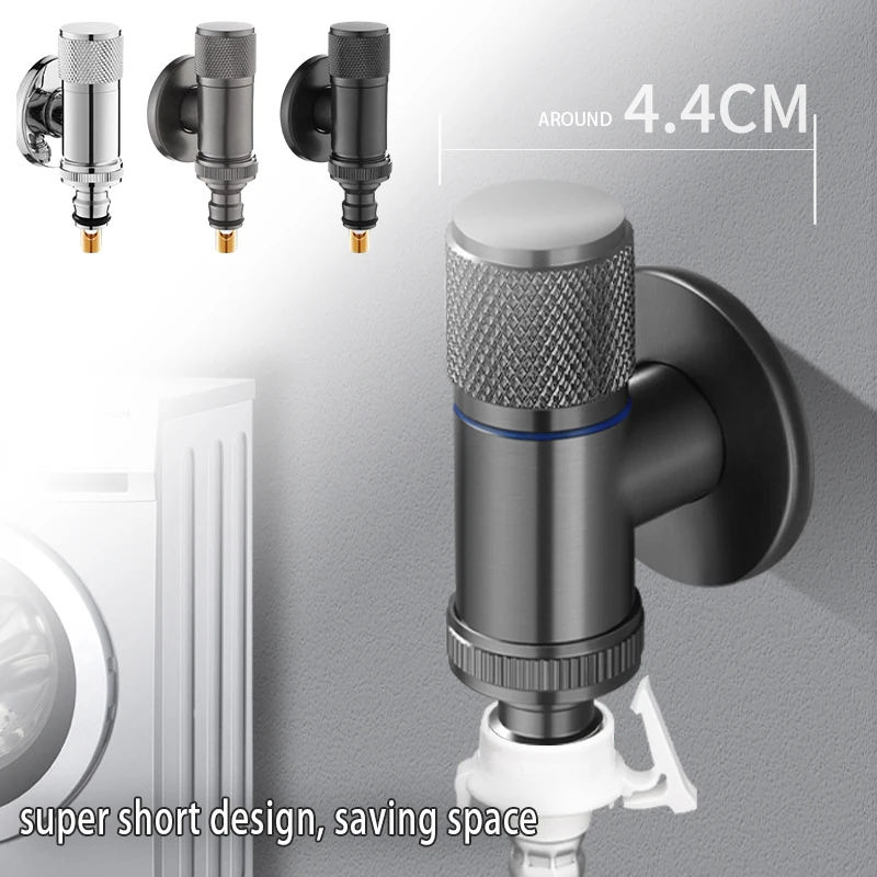 Angle Valve Faucet Valve Triangle Valve Inlet Valve Washing Machine Faucet Water Stop Quick Opening Interface Bass Bathroom Accessories