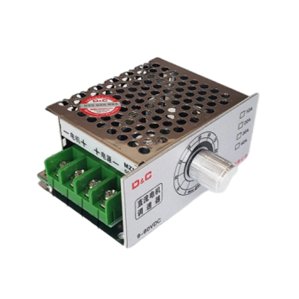 PWM DC Motor Governor Controller 9V-60V 40A Stepless Speed Regulation Temperature Dimmer Control Switch Speed Regulator