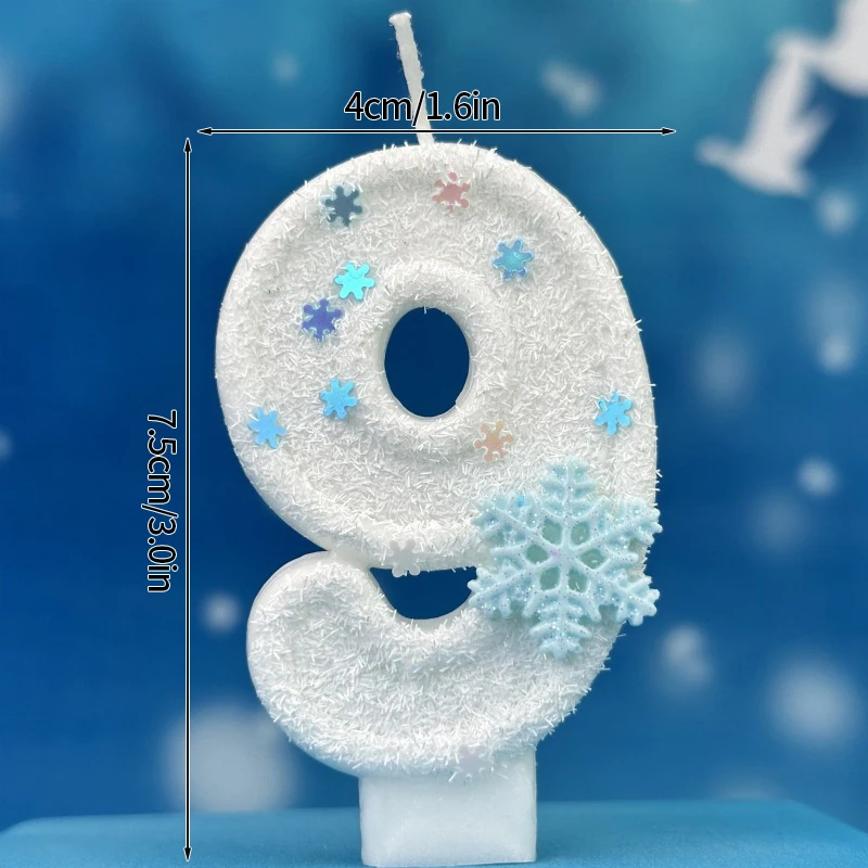Festive Snowflake Digital Number Candles Cake Topper