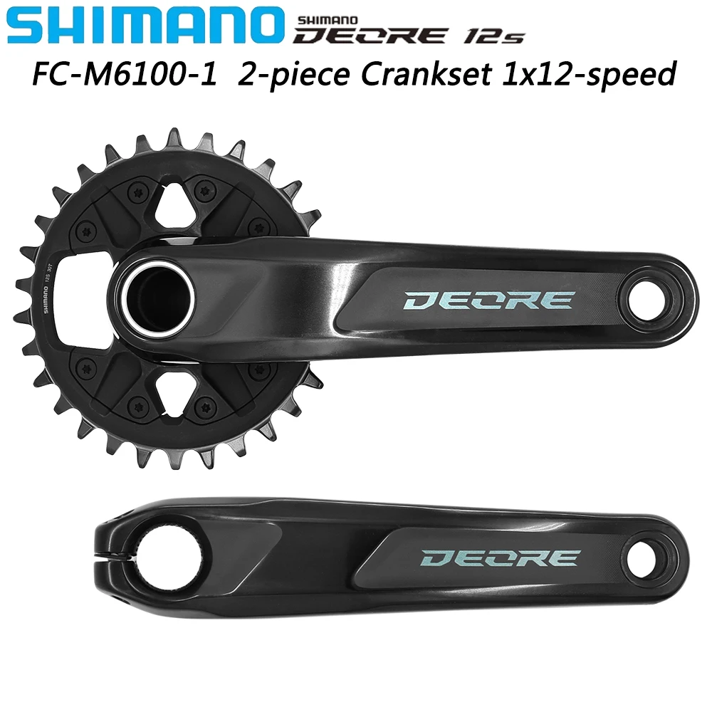 

SHIMANO DEORE FC-M6100-1 12 скоростной кривошипник для горного велосипеда 170/175 мм 30/32T Chainring MT501 BB52, нижний кронштейн, оригинальные детали