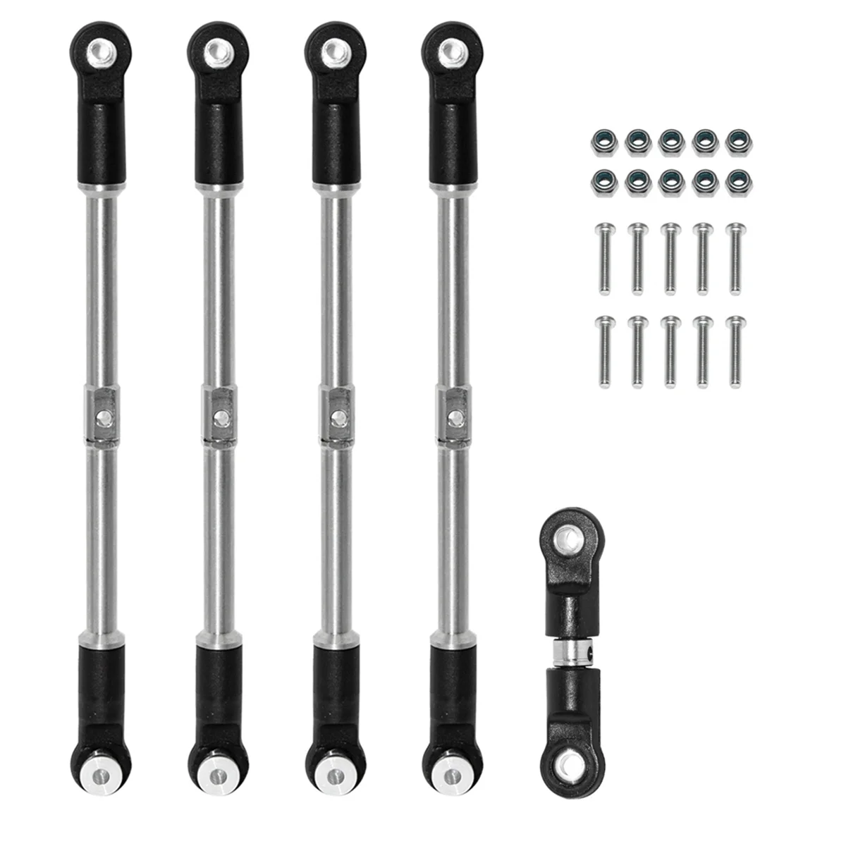 BAAU 1 Set RC Car Upgrade Pull Rods Rotating Shaft Tie Rod Kit for 1/8 ARRMA 6S KRATON OUTCAST 1/7 BIG ROCK Upgrade Parts