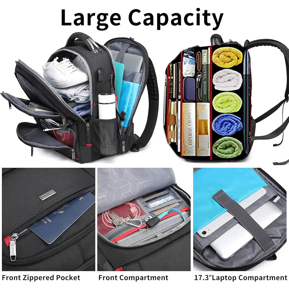 50L Man Travel Backpack Large Capacity Men and Women Business Trip Backpacks 15.6/17 Inch Laptop Bag Student School Backpack 3
