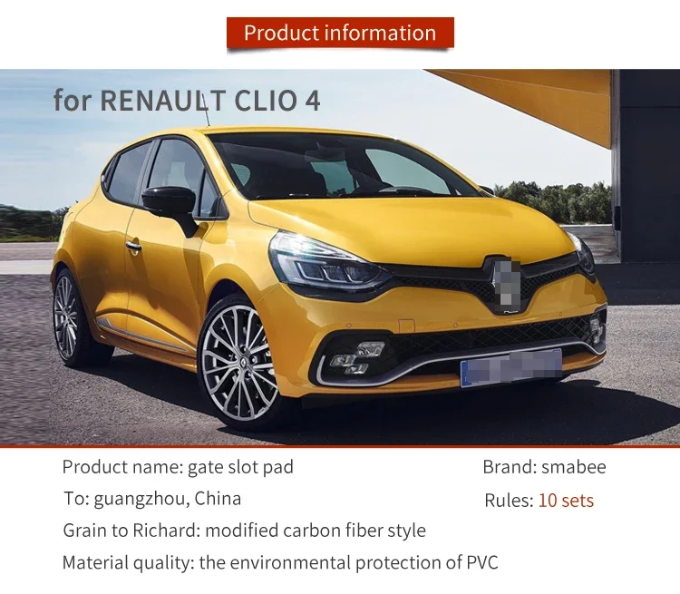 LUCKEASY für Renault Clio 4 Anti-Rutsch-Türschlitz- und Getränkehalter-Matten, rutschfeste Einlagen für den Innenraum, Zubehör 2013-2018 für Linkslenker – Detail 1