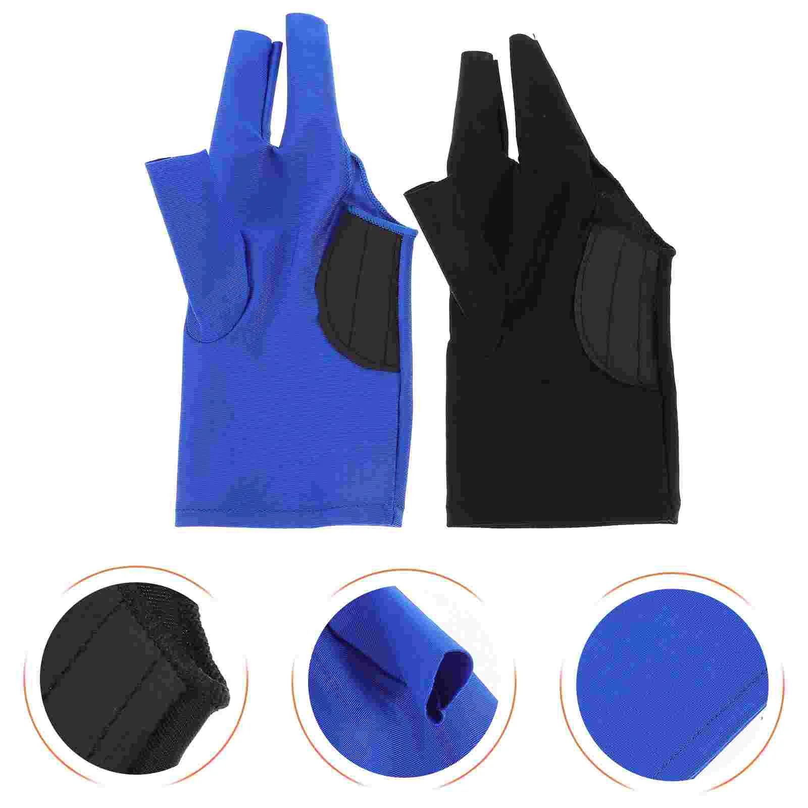 Black Left Hand Billiard Gloves Comfortable Pool Gloves Snooker Billiards Glove Table Game Accessories 2 Pcs