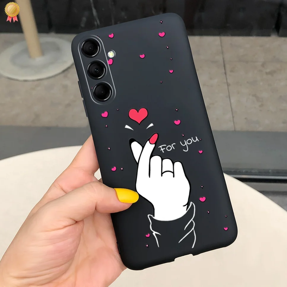 For Samsung F54 5G Cases Cute Cartoon Shockproof Black Pink Silicone For Samsung Galaxy F54 F54 5G Phone Case Bumper Funda