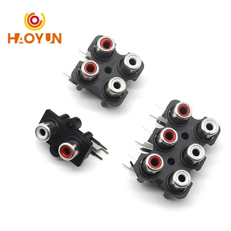【5PCS】 2/4/6/8 Hole RCA Female Stereo Audio Jack AV Audio Input Socket ...