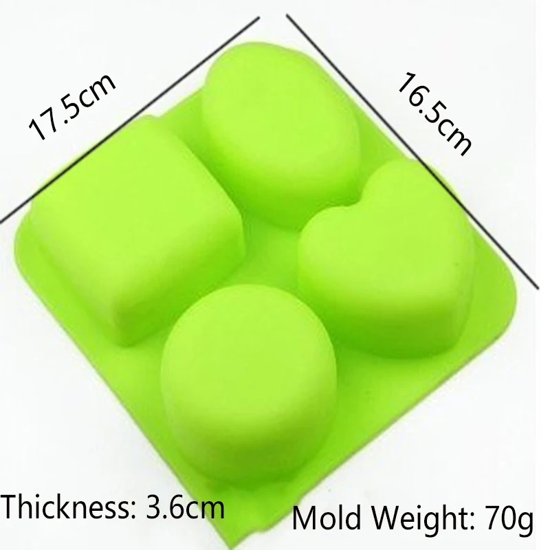 Silicone Soap Molds 4 Cavities Different Shapes DIY Love Soap Making Chocolate Baking Candle Gifts Supplies Home Decoration