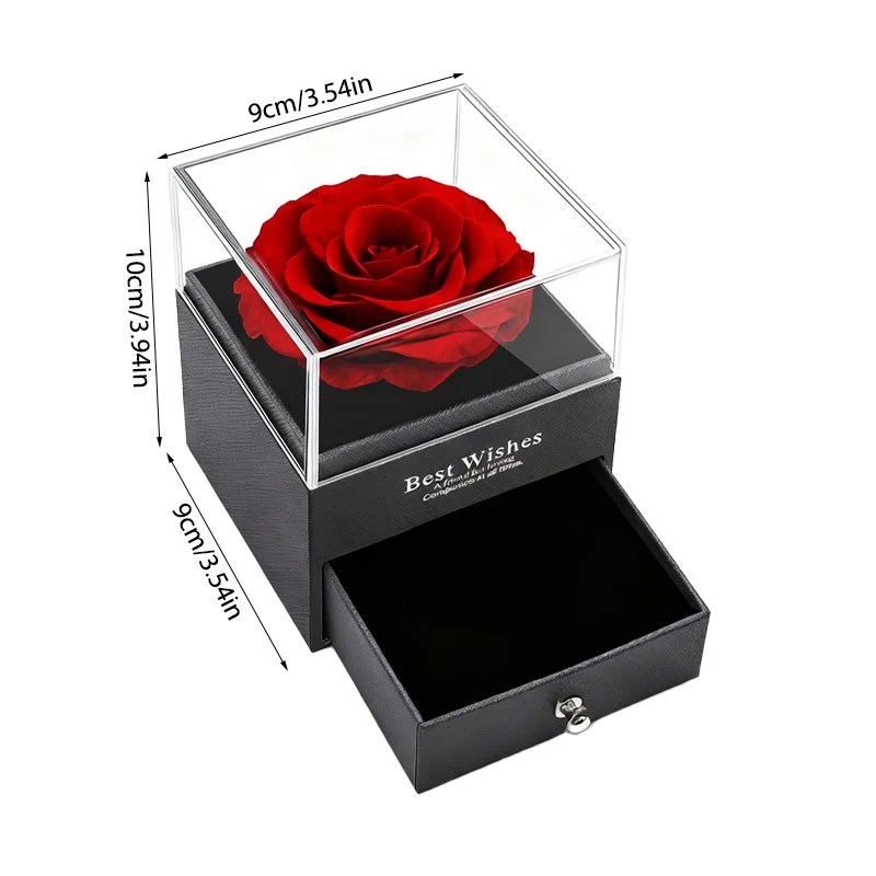 Eternal Artificial Flower Gift Box Jewelry Packing Empty Box for Mother's Day,Valentines Day,Birthday,Wedding Decoration Supply