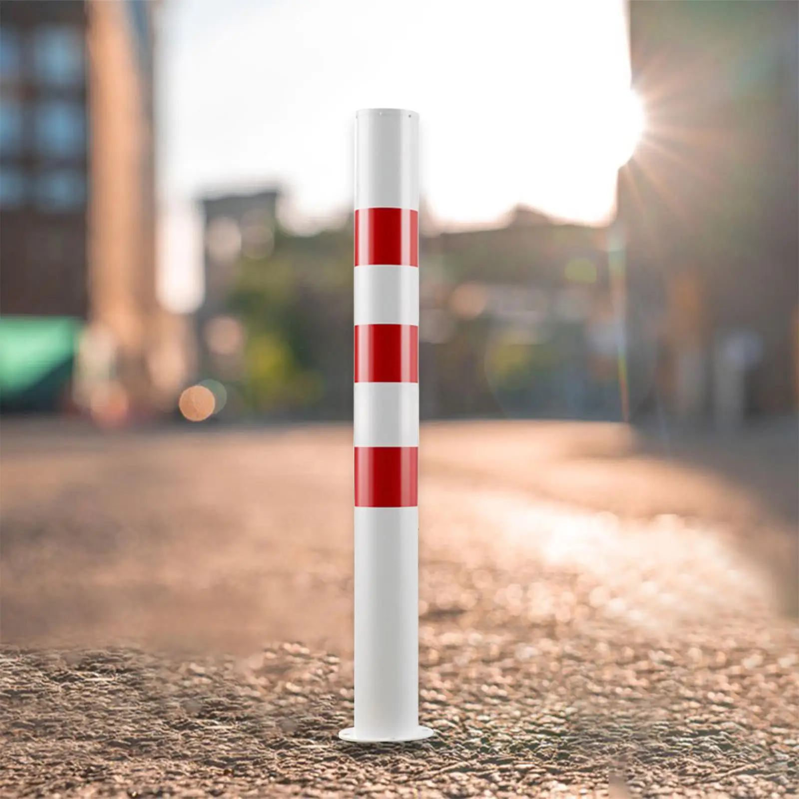 Safe Bollard Accessories 30' H Red and White Sturdy Protective Metal Parking