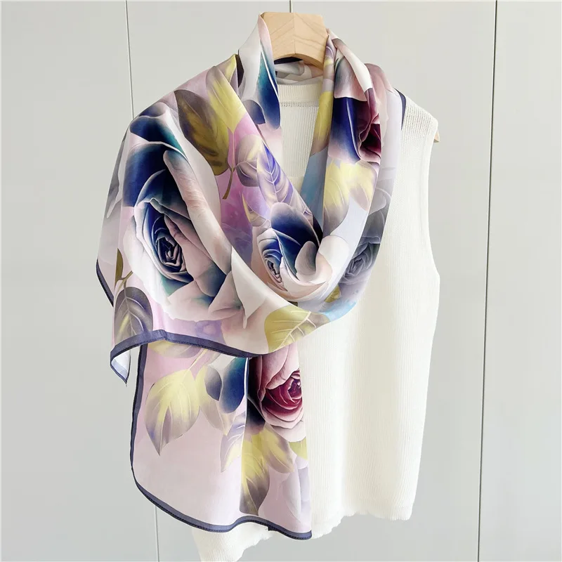 

New 100 % silk scarf Women Fashion Scarfs Office Lady Hair Foulard Kerchief Shawl Scarves Brand Wrap Pashmina Bufandas Hijab