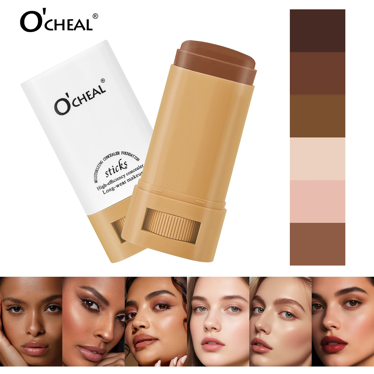 Waterproof Concealer Stick Lightweight Brightening Foundation Long Lasting Moisturizing Cover Blemishes Natural Finish Makeup - Image 4