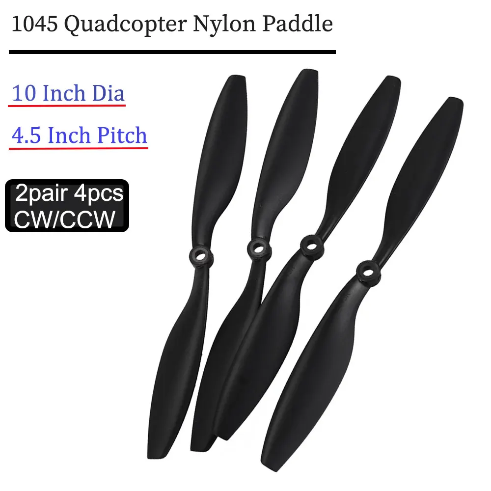 Hélices Quadricoptère 1045 10x4.5 CW/CCW 4 Pièces + Adaptateurs