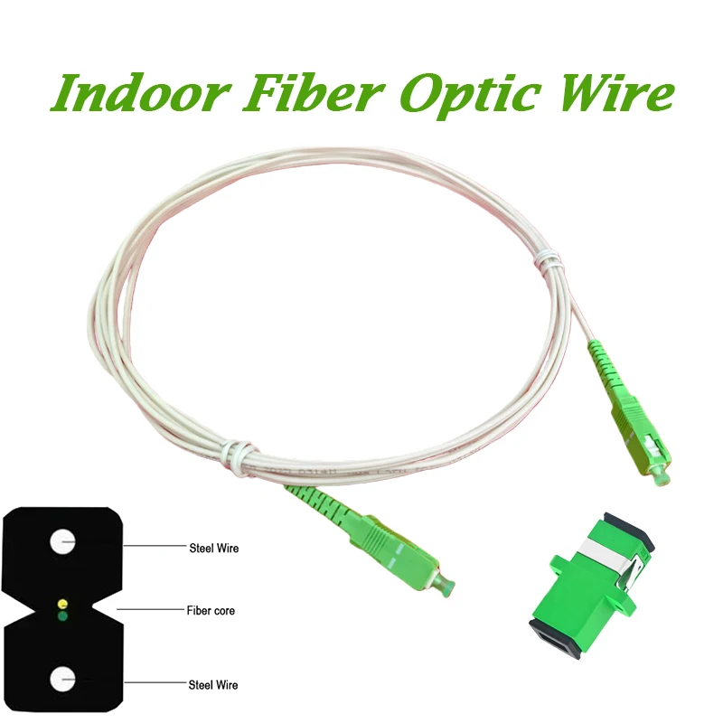 High-Quality Single-Mode Fiber Optic Extension Cable, APC SC to SC, Indoor Use