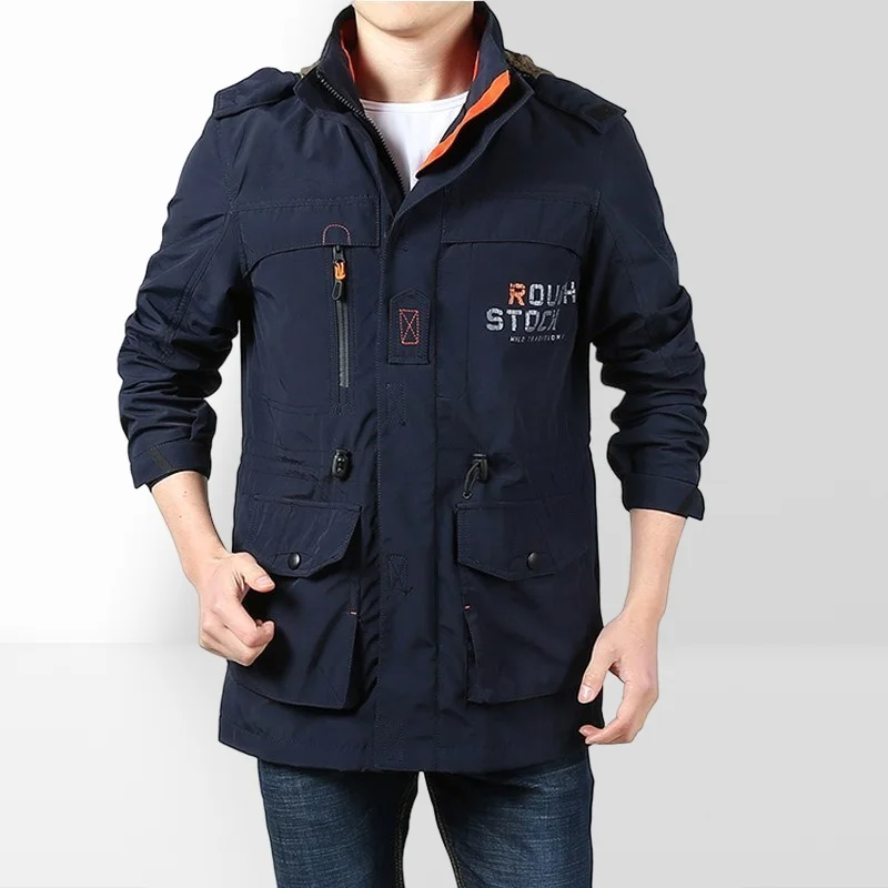 Winter Medium and long section Cotton clothing Large size Down jacket Outdoor Leisure Men's clothes