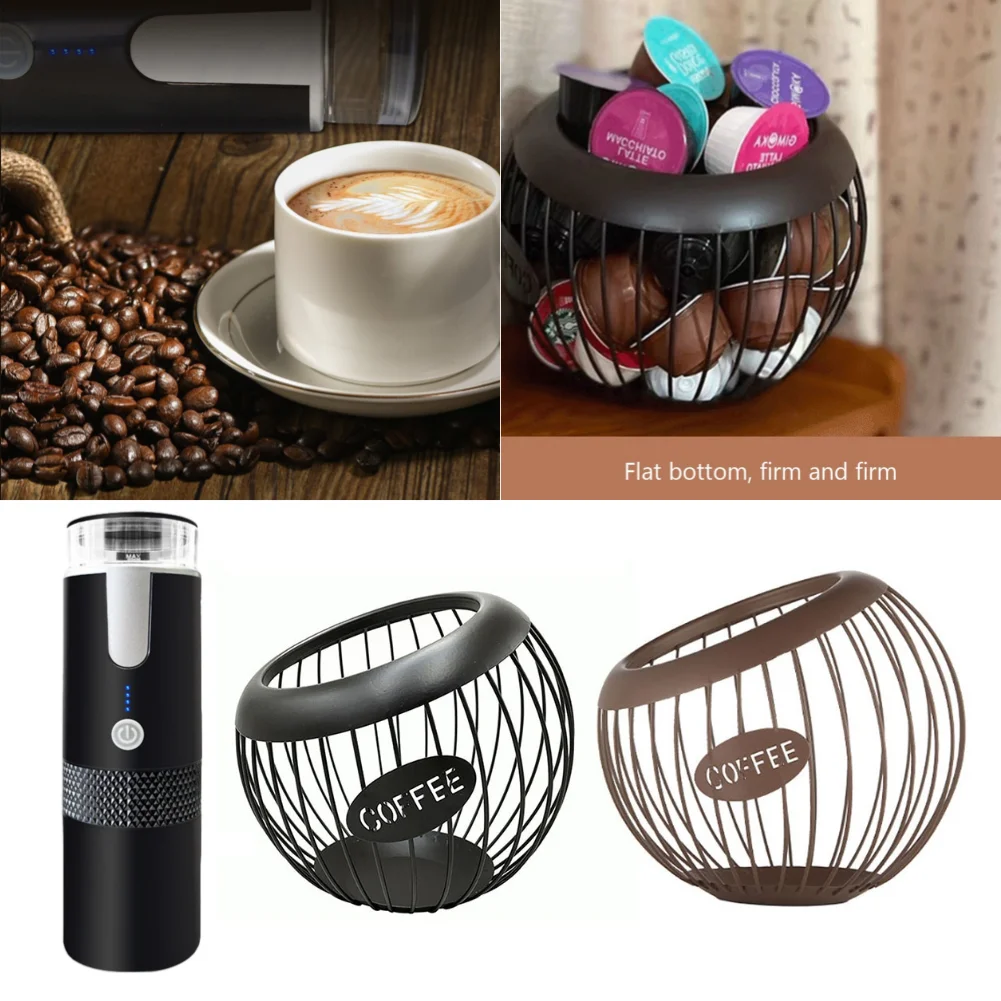 170ML Espresso Maker Car Coffee Machine Compatible with Capsule & Ground Coffee Automatic Machine for Home Kitchen Office