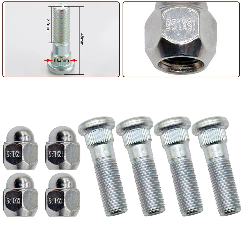 Car Accessories Wheel Hub Bolt Stud 28171AJ000 28365FE001 For Forester 2009-*1.25 Steel Stud & Nut SET car wheel hub ring wheel locking hub wheel hub oil seal bearing set