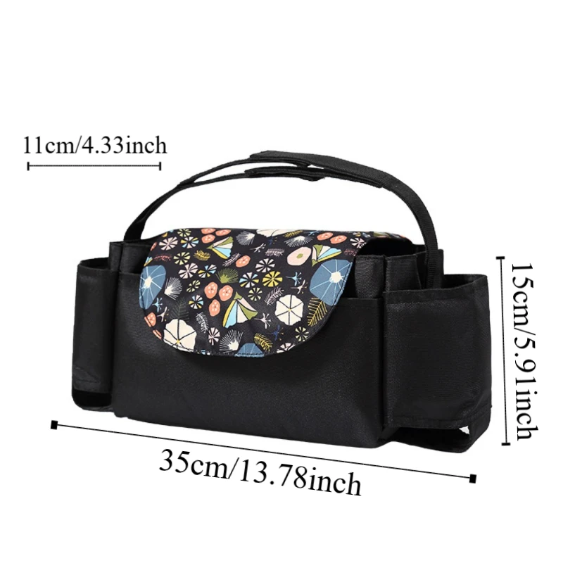 Multifunctional Baby Stroller Bag with Multiple Pockets Mom Handbag Stroller Storage Hanging Bag Baby Care Large Capacity