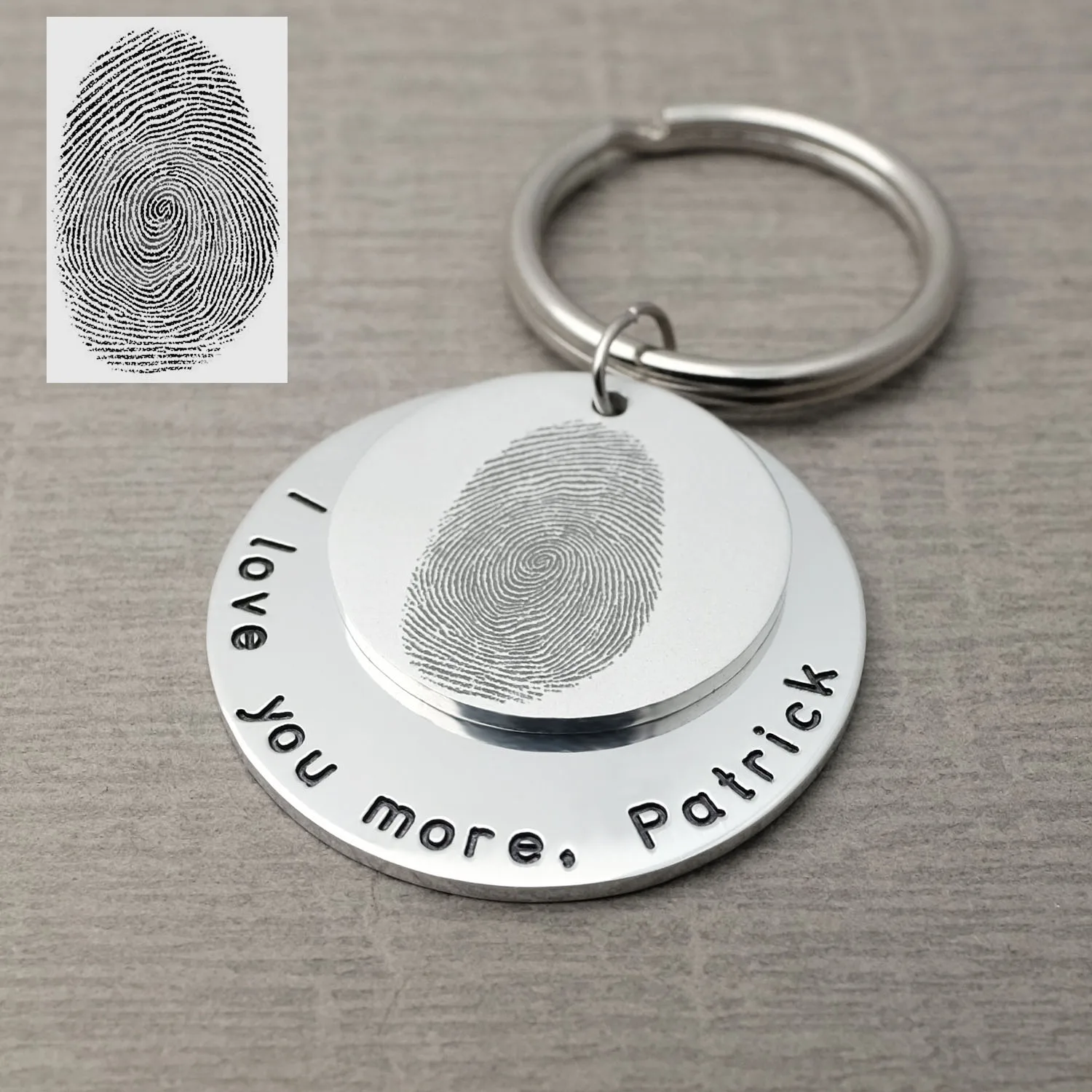 Custom Fingerprint Keychain Personalized Keyring Fingerprint Jewelry Key Holder Keepsake Memorial Jewelry Gift for Women Men