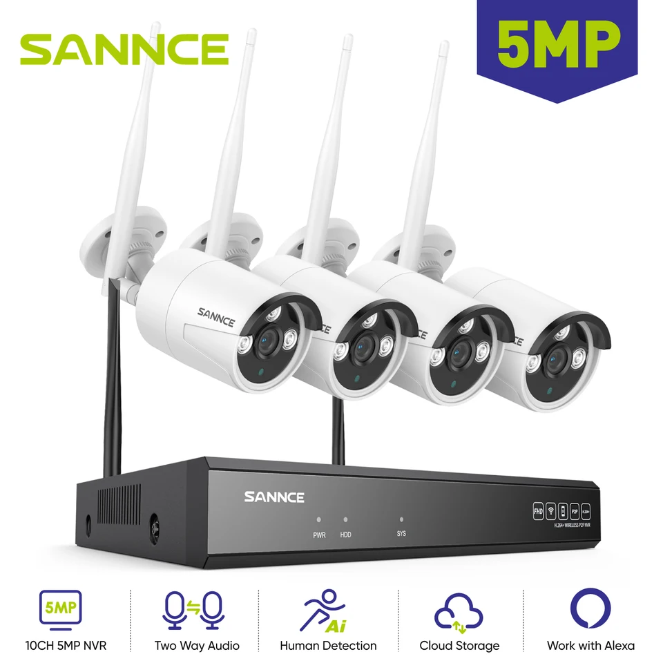 SANNCE 5MP HD Wifi Security Camera System