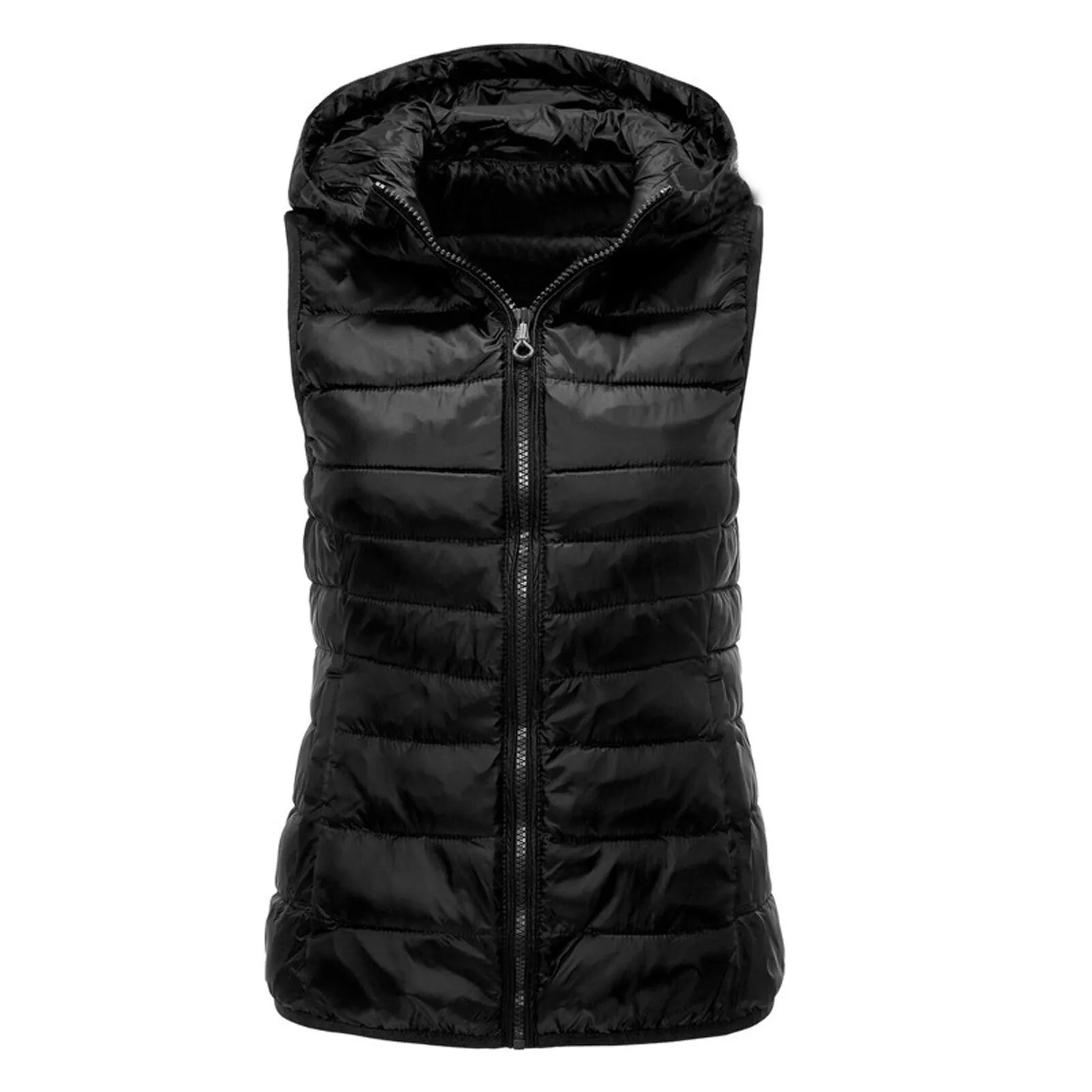 New-Hooded-Sleeveless-Vest-Jackets-Women-Autumn-Winter-Casual-Zipper ...