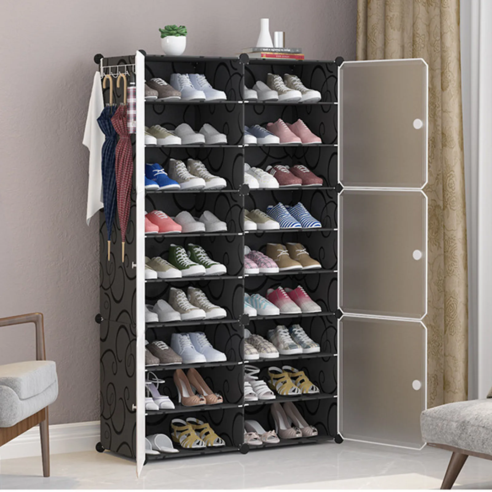 Modern and simple shoe rack multi-layer space-saving and economical home dustproof cabinet large-capacity shoe rack