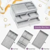 Acrylic Velvet Jewelry Organizer and Storage with 3 Drawers, Small Jewelry Box for Women, Necklace Rings Earring Display Holder 5