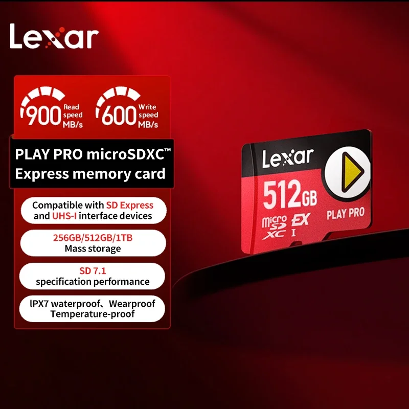 렉사 플레이 프로 microSDXC 익스프레스 카드 256GB 512GB 1TB 최대 900Mbps V30 마이크로 SD 카드 U3 C10 메모리 카드 (스위치, 태블릿, TF 카드용)