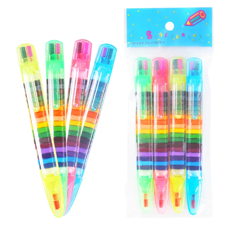 4pc 20Colors Creative Replaceable Color Crayons Kids Gift Art Graffiti Pen Student Painting Tool School Supply Kawaii Stationery