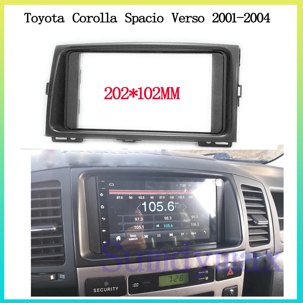 

2DIN DVD автомобильный радиоприемник для Toyota Corolla Space o Verso 2001-2007, брикет с креплением, адаптер, облицовка, Facia