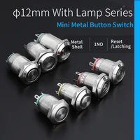 12mm Waterproof Metal Push Button Switch LED Light Momentary Locking Car Engine PC Power Switch 3V 5V 12V 24V 220V Ring Symbol - Image 2